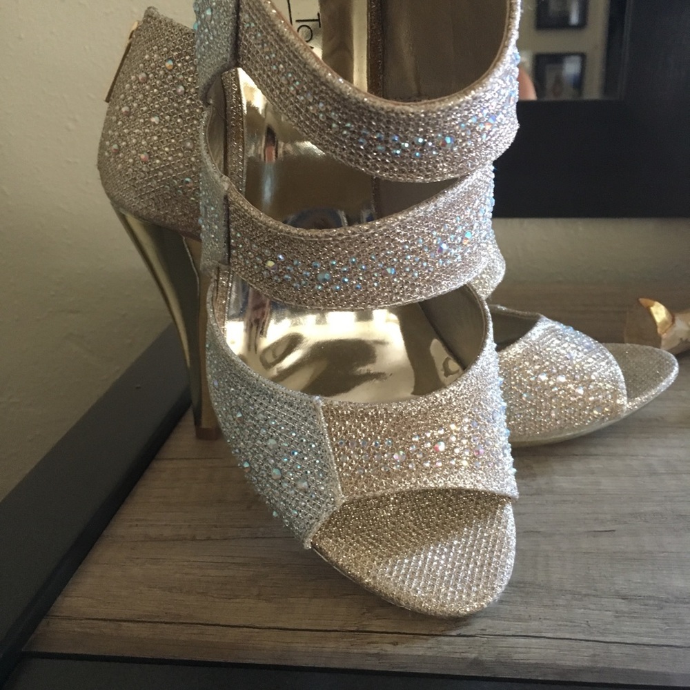 Shimmering gold heels